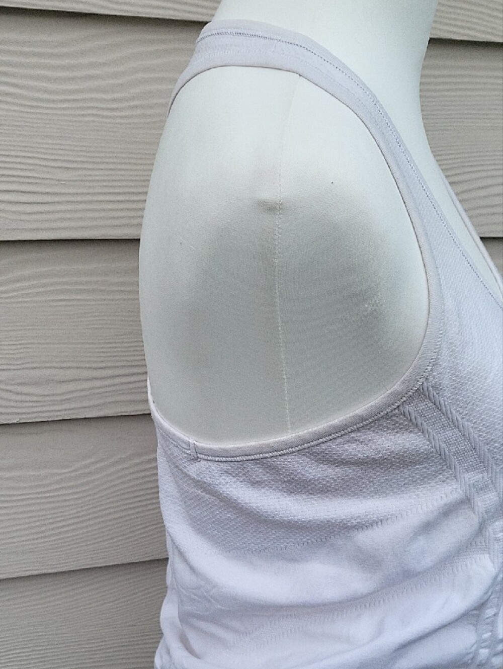 Athleta White Ruched Side Racerback Tank Top Size M Yoga - Picture 6 of 13